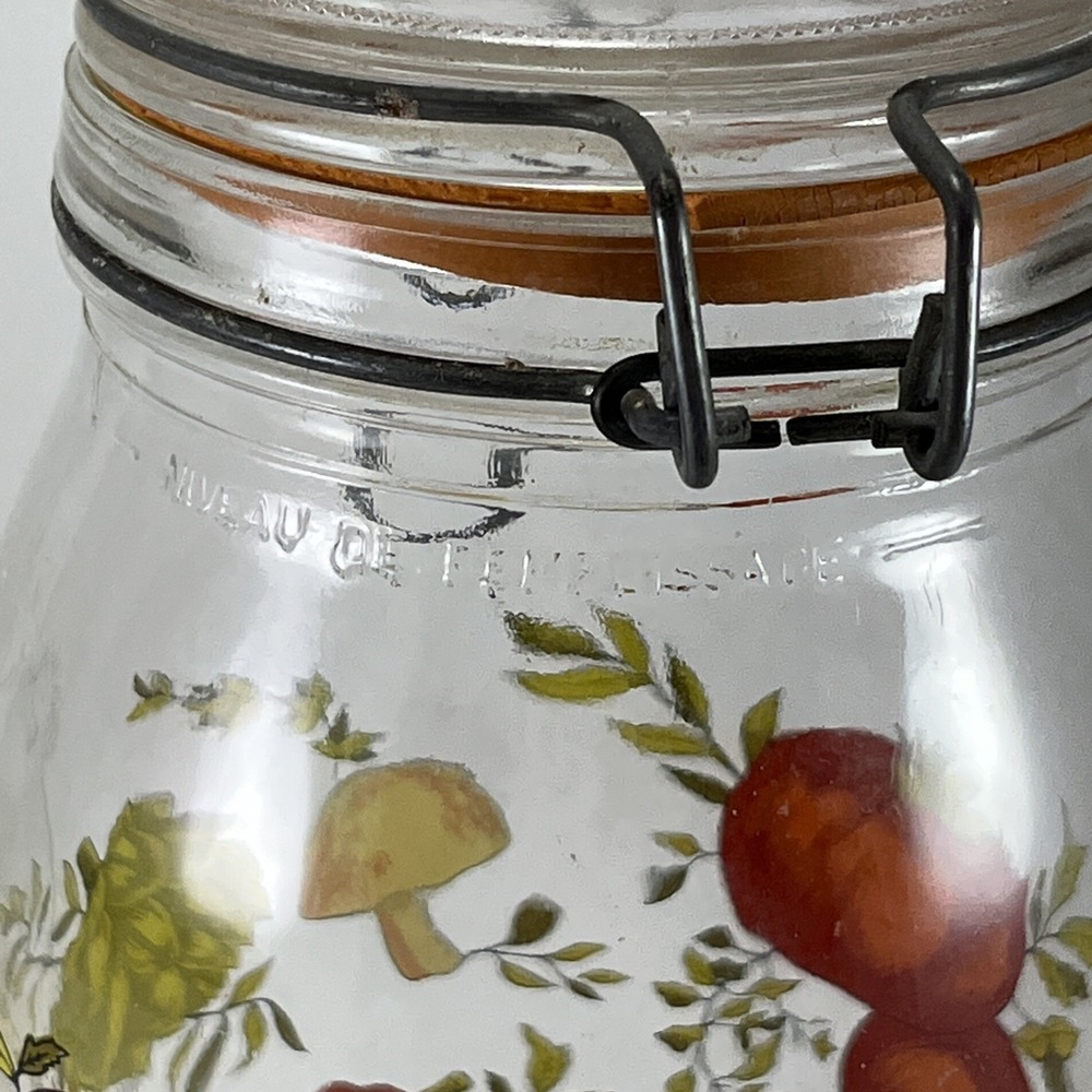 Vintage ARC SPICE of LIFE 2L Glass Jar Canister France Mushroom Cottagecore Boho - Picture 8 of 16